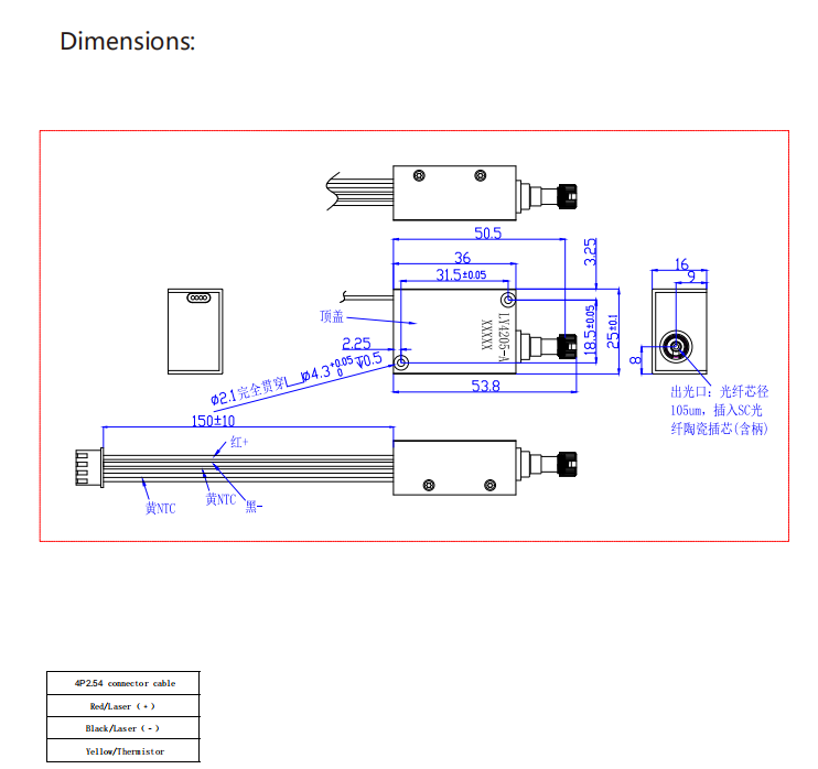 425nm M&oacute;dulo a laser 6W
