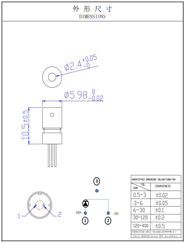 m&oacute;dulo de diodo laser azul