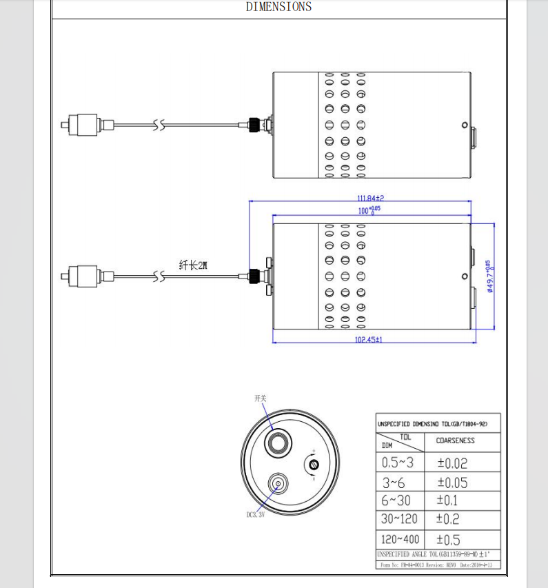 M&oacute;dulo de laser 638nm 0,2mW