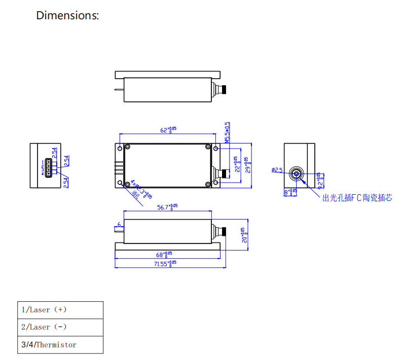 435nm M&oacute;dulo a laser de 12w 