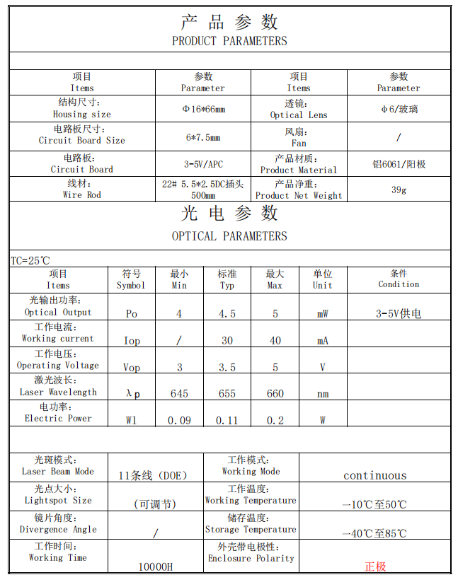M&oacute;dulo de laser vermelho 