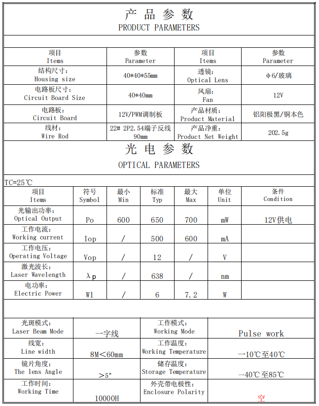 M&oacute;dulo laser de linha vermelha 
