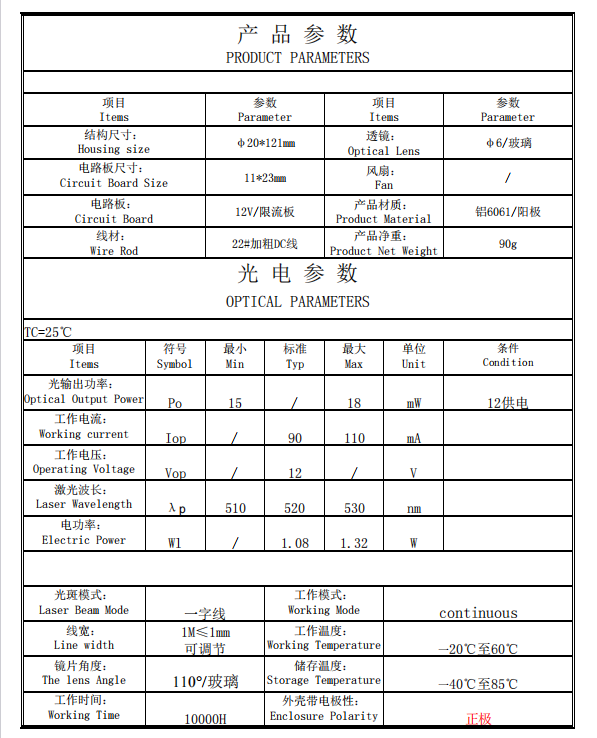 M&oacute;dulo de laser de linha para detec&ccedil;&atilde;o 3D 