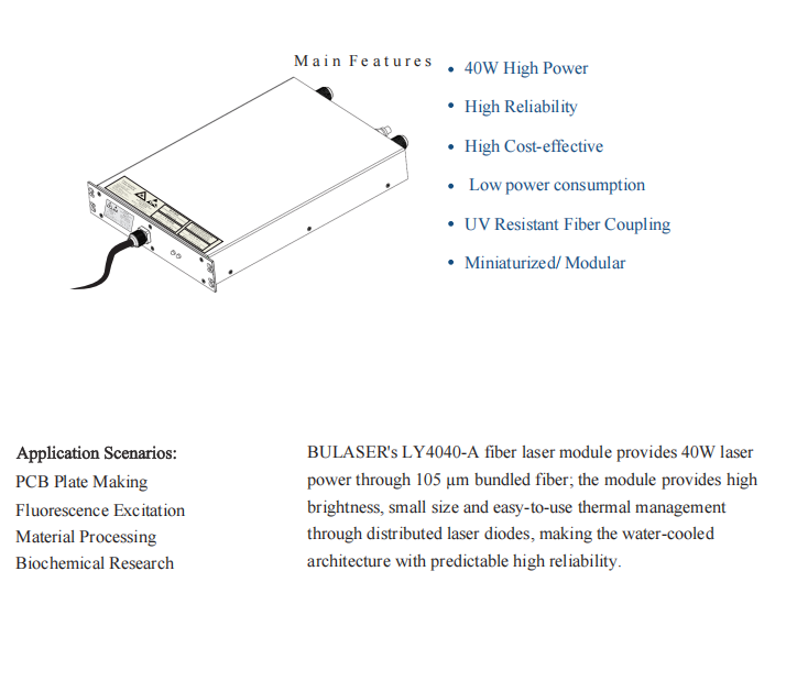 Laser acoplado de fibra 405nm