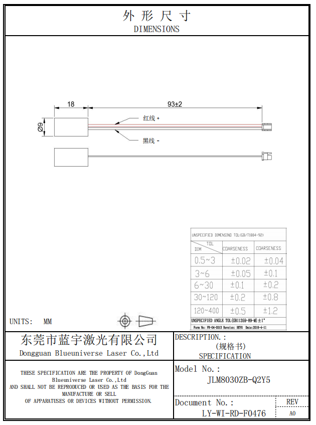 M&oacute;dulo de laser de 808nm 300mW