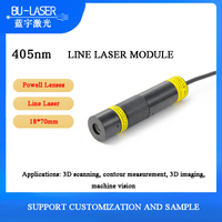 Laser de linha Powell 405nm 80mW 100mW Linha azul módulo para inspeção 3D