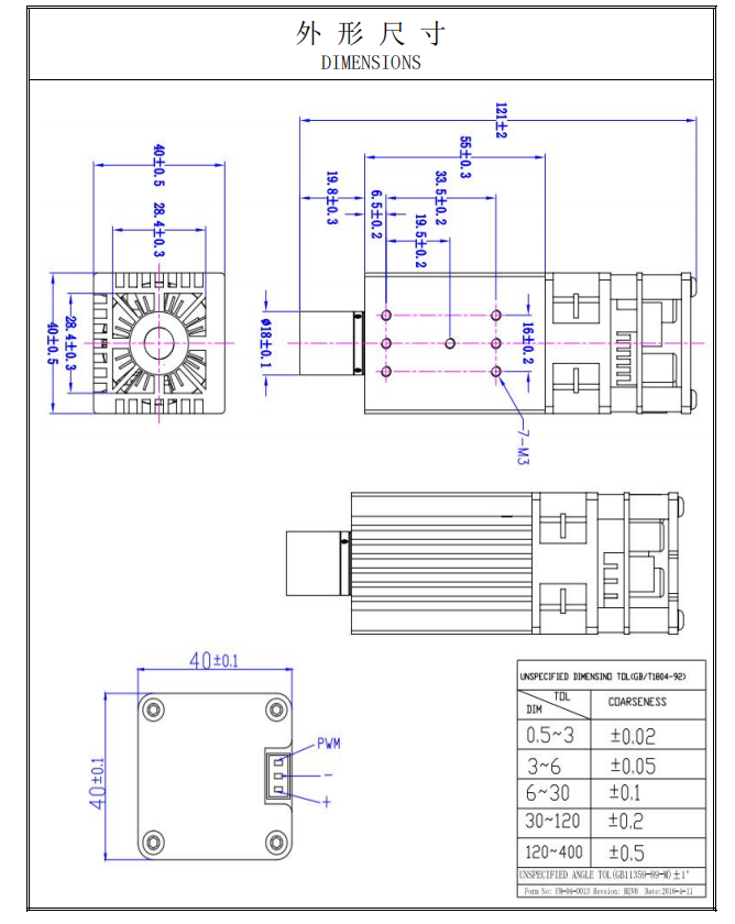 Laser de Linha Azul 5W