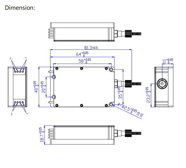 Laser de 405nm para cura UV 