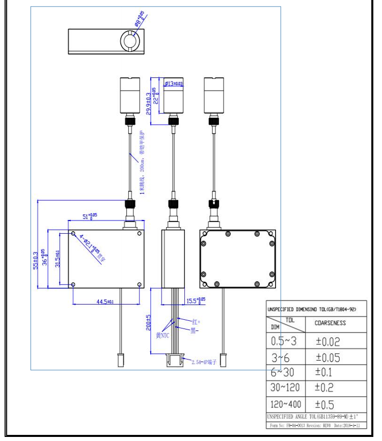 375nm M&oacute;dulo de laser 1.6W